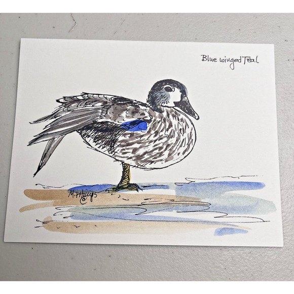 Hand painted Greeting Cards Shore Birds Cards Ink & Watercolor Signed 9 Blank - Picture 6 of 16